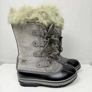 NWOT Sorel Waterproof Gray Fur-Trimmed Boots Womens Size 4